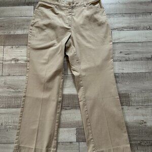 Coldwater Creek Women's Straight Leg Cotton Twill Khaki Pants Size 12 Petite
